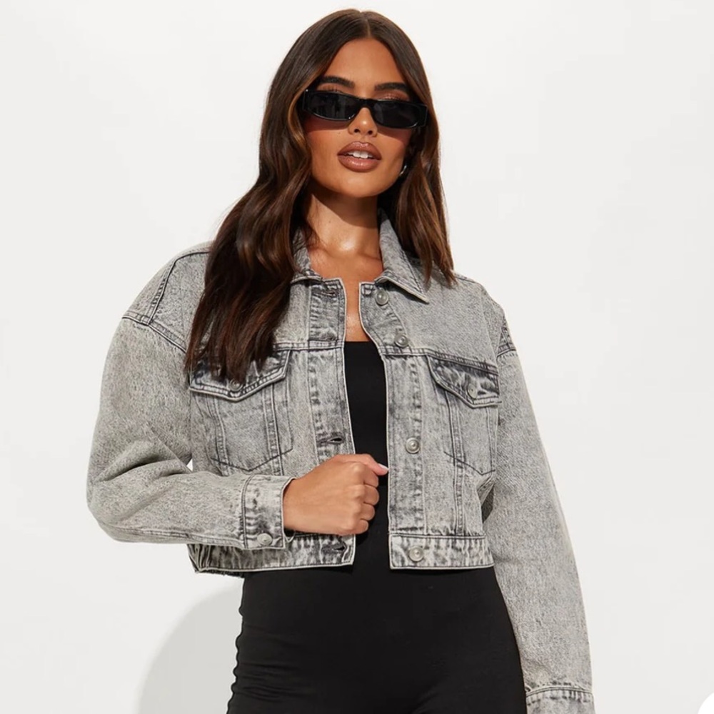 Fashion Nova Gray Denim Jacket
